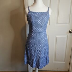 Old Navy Denim Polka Dot Flowy Summer Mini Dress Size XS